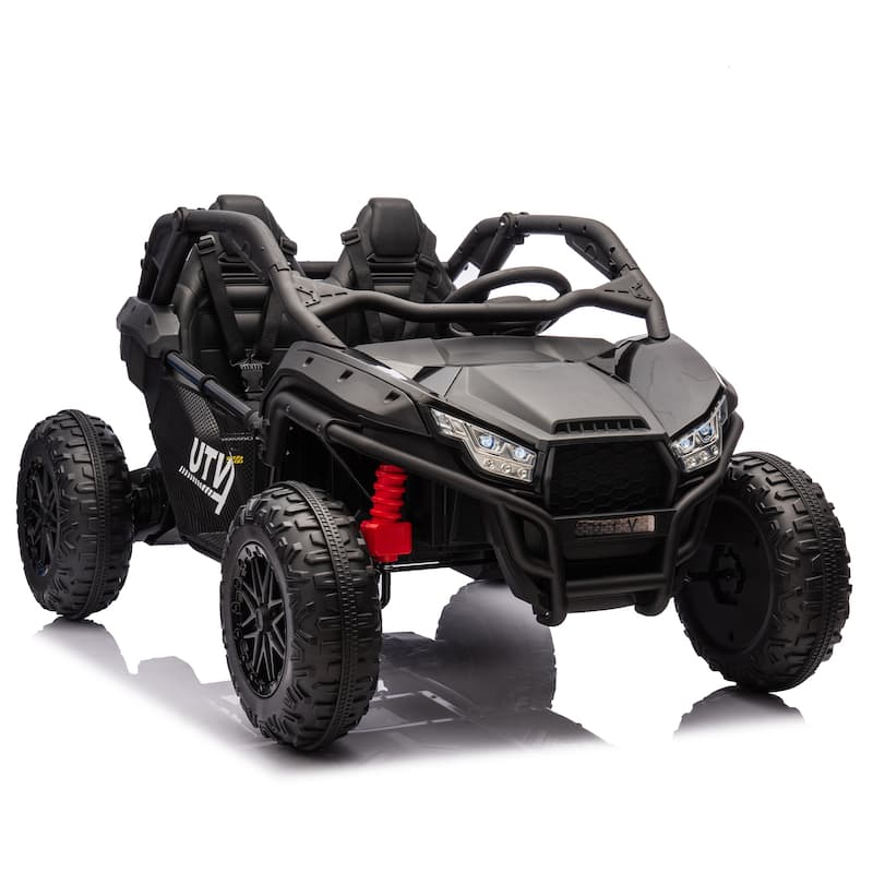 24V Two-seater Kids Ride w/Parents Control,20in seat width,400W Super high power,Horn,Rear storage space,For Kids aged 3+