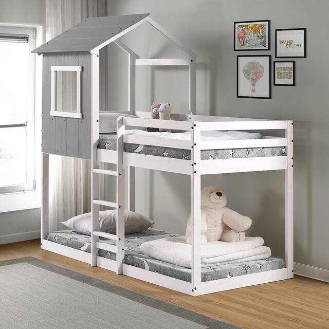 Tree House Bunk Bed - White/Grey