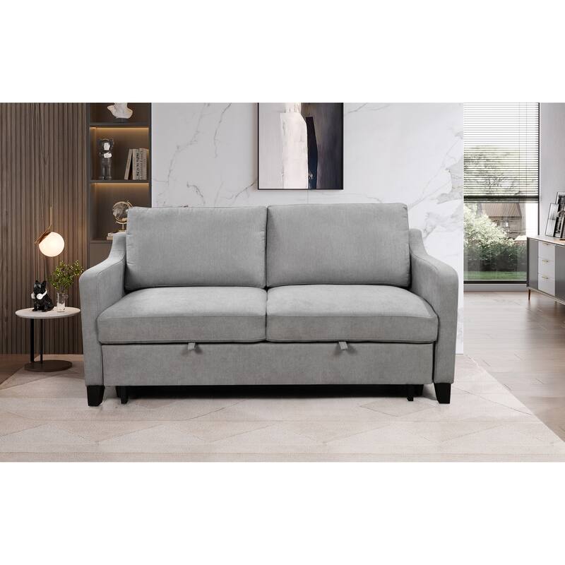 3 In 1 Modern Convertible Sleeper Sofa Bed, Loveseat Futon Sofa Couch W/Pull out Bed and Reclining Backrest
