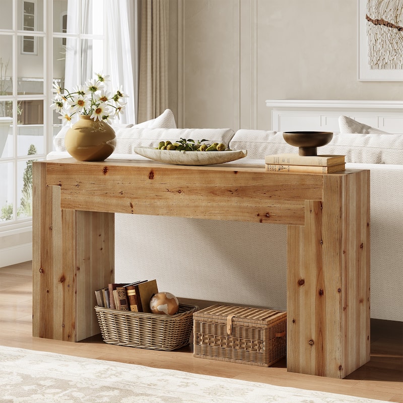 62.99-Inch Solid Wood Console Table for Living Room