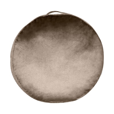 Edie At Home Velvet Round Decorative Throw Floor Pillow, Mushroom