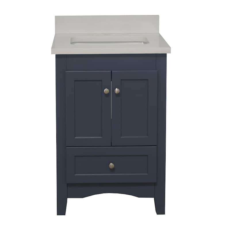 KitchenBathCollection Abbey 24" Bathroom Vanity with Quartz Top