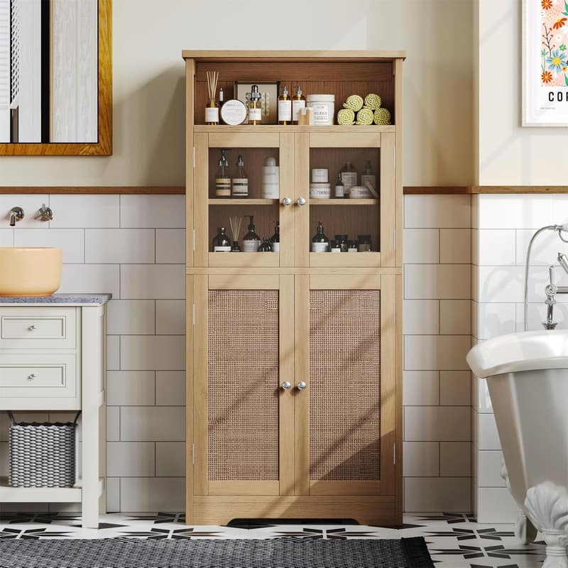 Bathroom Storage Cabinet - 11.78"D x 23.6"W x 50.4"H