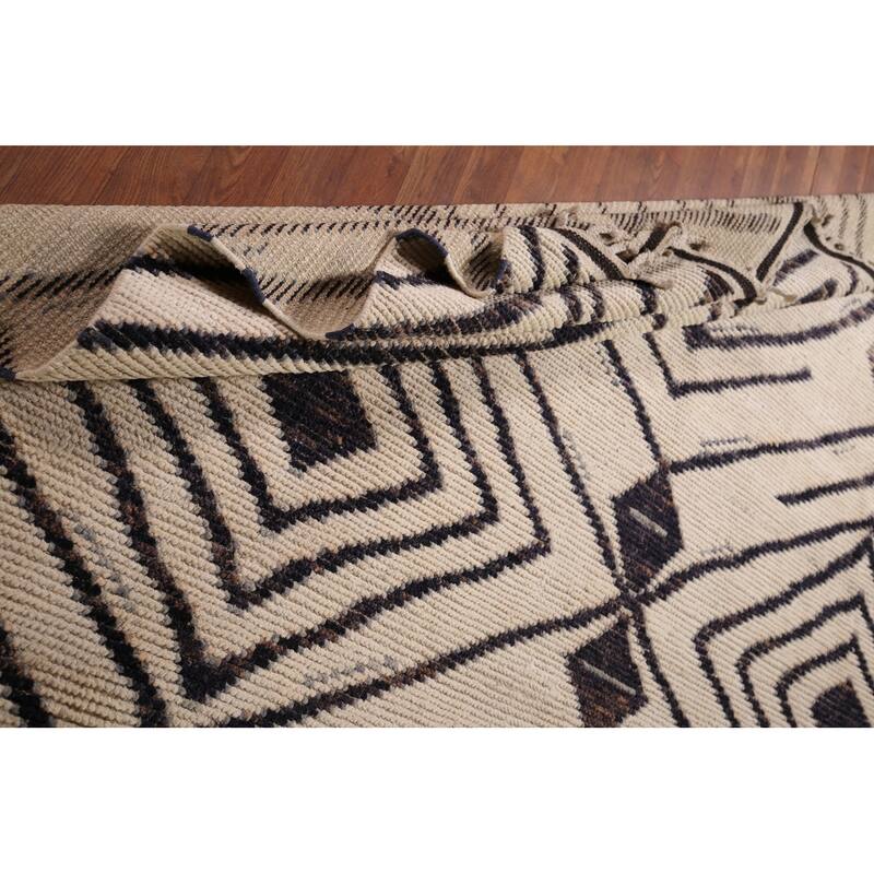 Geometric Moroccan / Modern Area Rug Handmade Wool Carpet - 7'10"x 10'9"