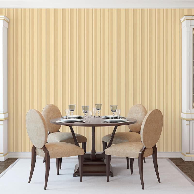 Galerie Wallcoverings Palazzo 2 Collection Silky Stripe Vinyl on Non-woven Matte Wallpaper Roll