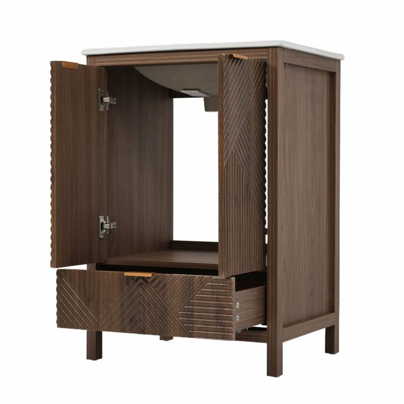 24-Inch Bathroom Vanity with Sink Combo, Modern Design, Single Faucet Hole