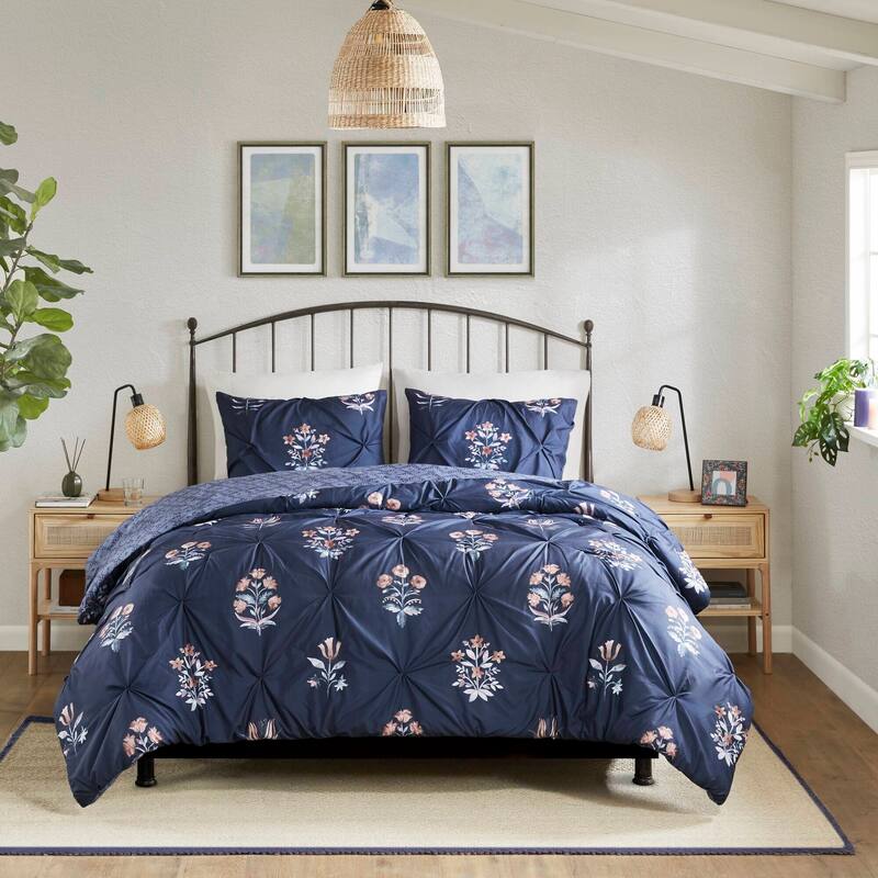 Madison Park Marfa 3 Piece Pintuck Duvet Cover Set
