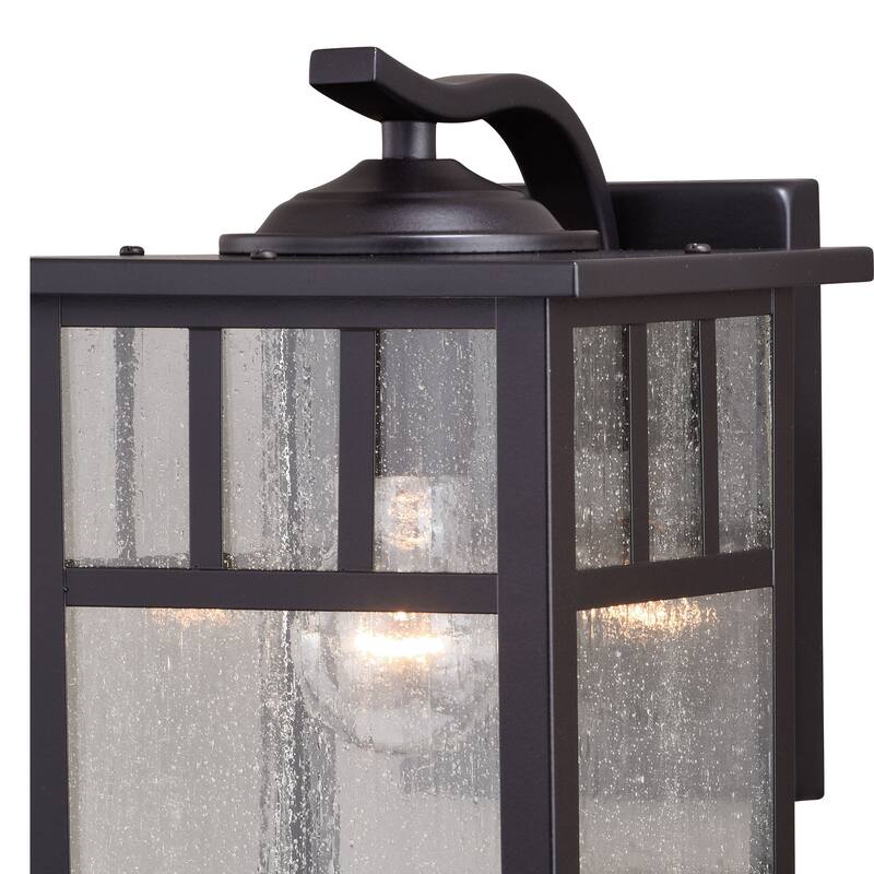 Mission 1 Light Bronze Rectangle Outdoor Wall Lantern Clear Glass - 7.25-in W x 9.5-in H x 9-in D