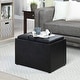 preview thumbnail 14 of 48, Convenience Concepts Designs4Comfort Accent Storage Ottoman with Reversible Tray Black Faux Leather