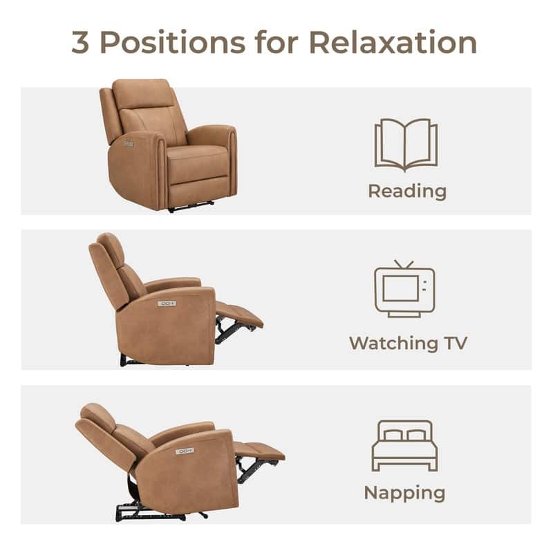 Spruce & Spring Power Recliner Chair Wall Hugger with USB & Type-C Charge