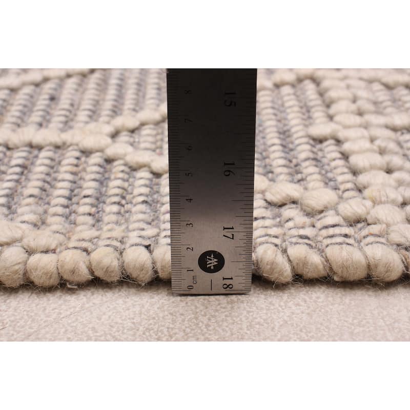 ECARPETGALLERY Braid weave Sienna Grey Wool Rug - 6'0 x 9'0