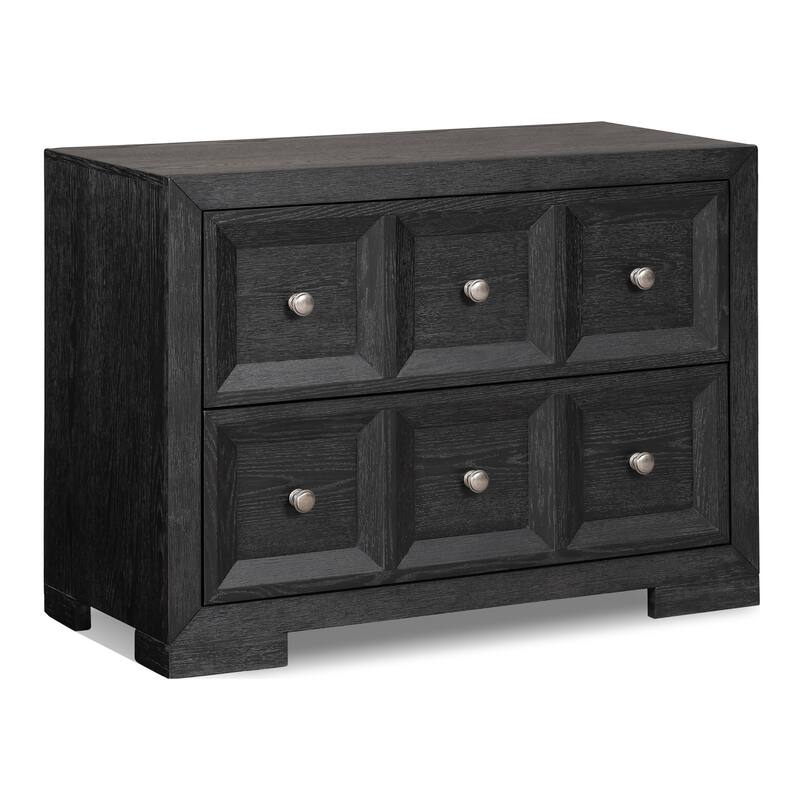 Furniture of America Durem II Modern Classic 5-Piece Solid Wood Panel Bedroom Set with 2-Drawer Oversized Nightstand