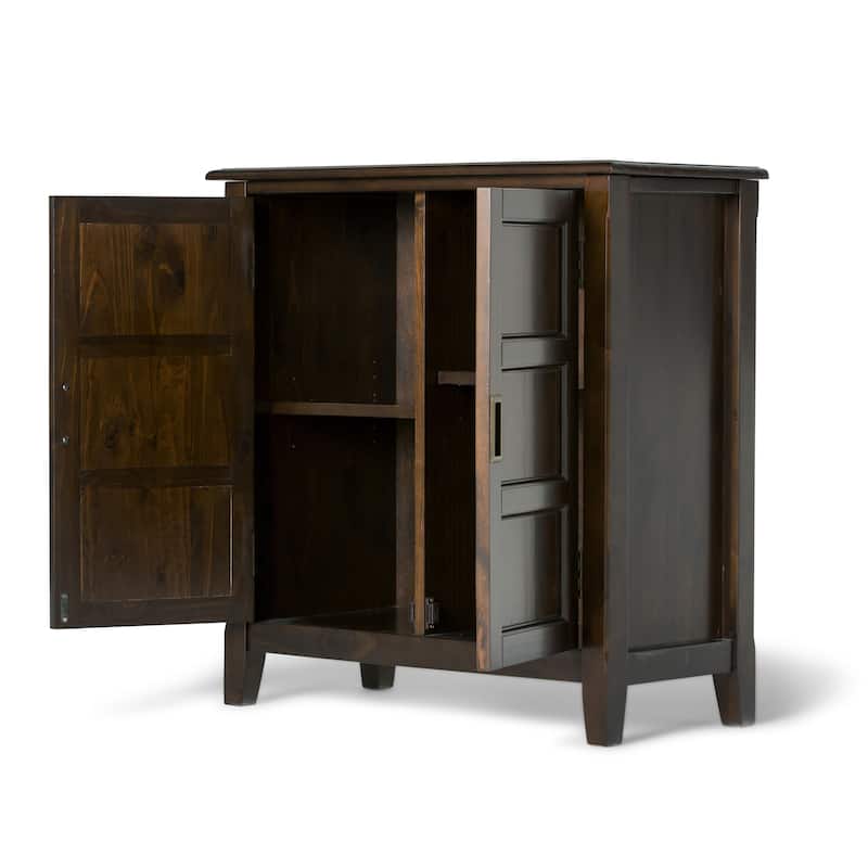 WYNDENHALL Portland SOLID WOOD 30 inch Wide Transitional Low Storage Cabinet - 30"w x 14"d x 31"h