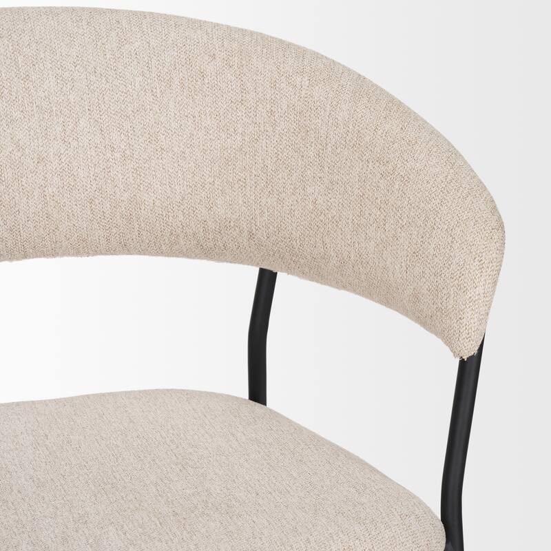 Carolyn Dining Chair w/ Gray Fabric & Matte Black Metal