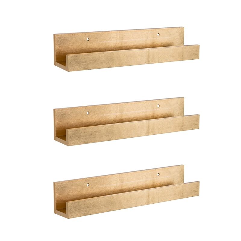 Levie 24 inch 2-Pack Wood Wall Picture Frame Holder Ledge