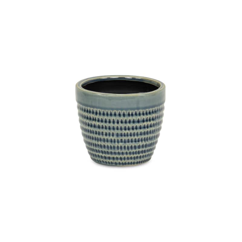 Idola Blue Ceramic Tapered Pot