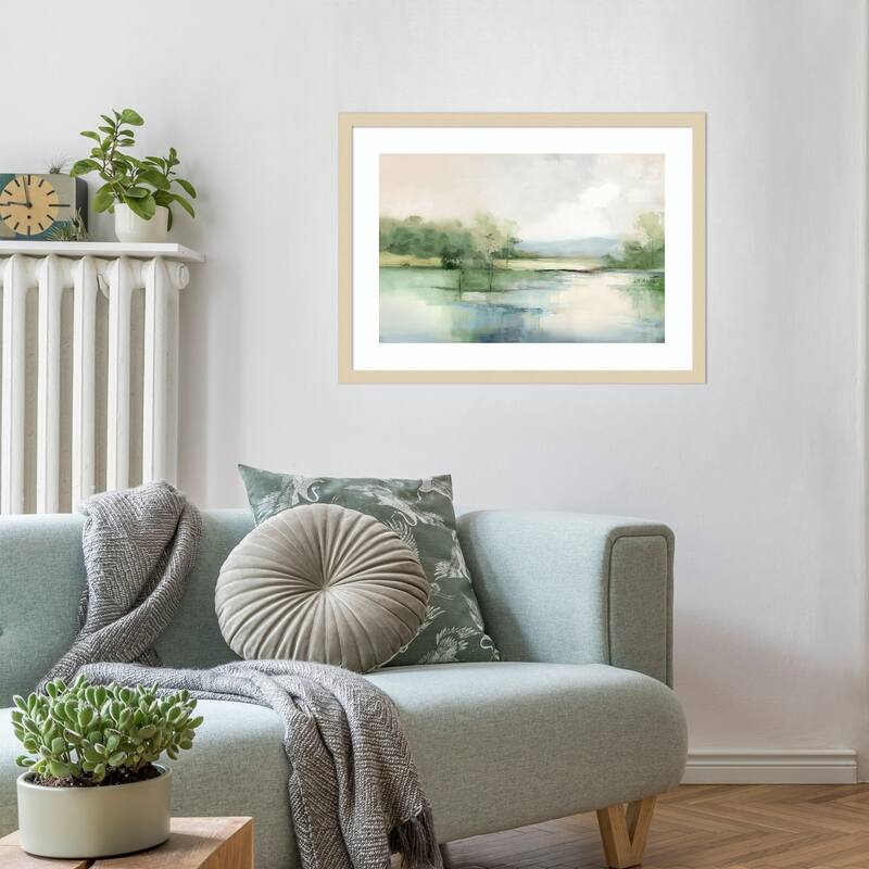 Brushstrokes of Nature No. 1 by Irena Orlov Wood Framed Wall Art Print - Svelte Natural