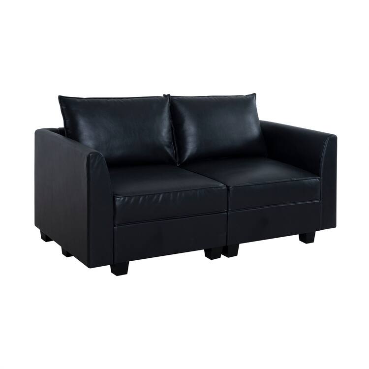 Modern DIY Collection - Modular Sectional Loveseats with Ottomans, DIY Sectional Couch for Office, Living Room