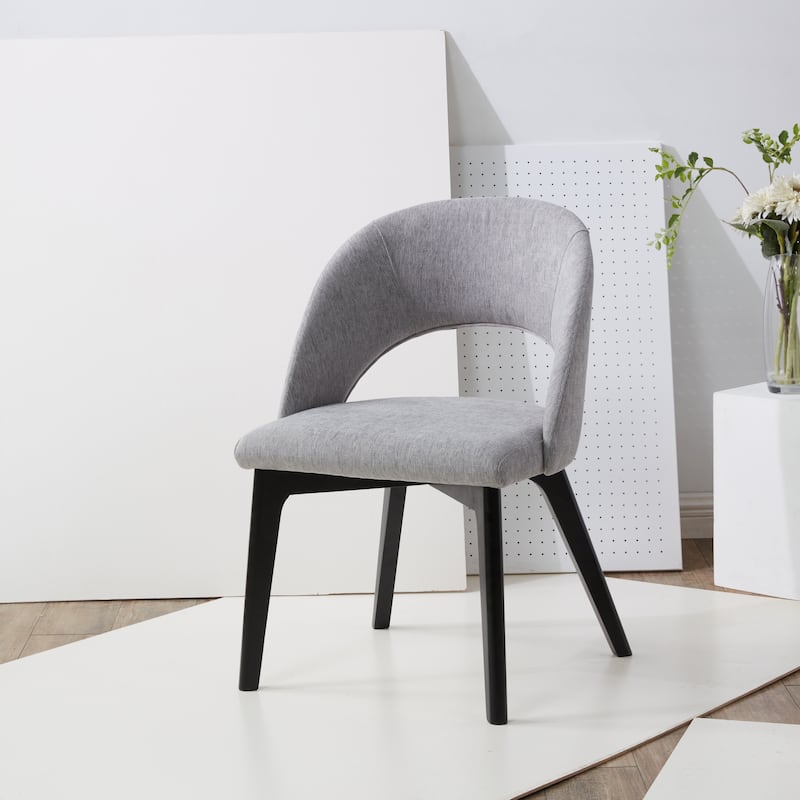SAFAVIEH Couture Ermanda Dining Chair - 23 In. W x 22 In. D x 32 In. H - 23Wx22Dx32H - Grey/Black