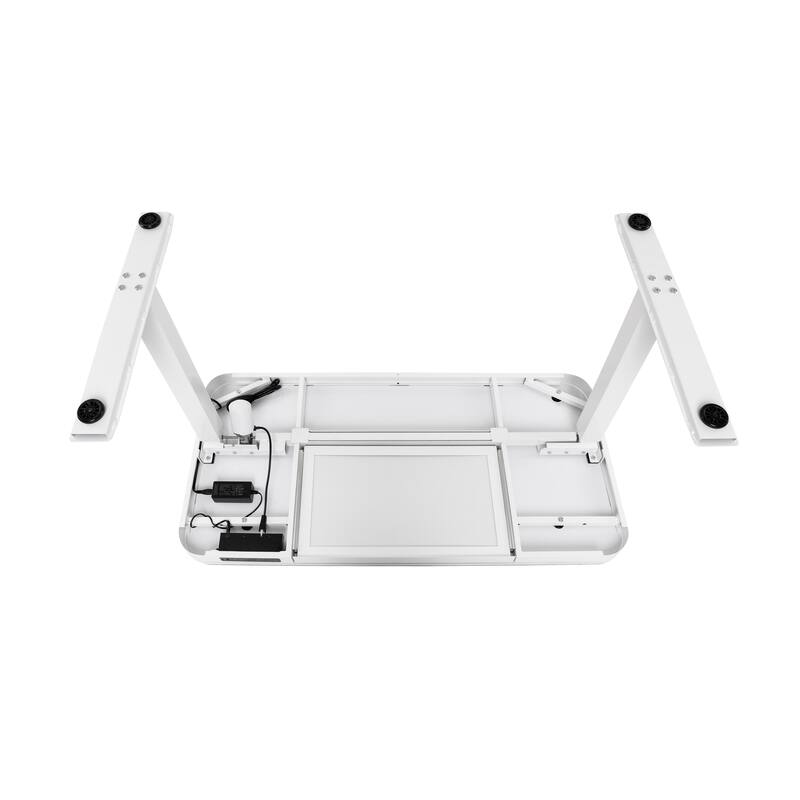 AIRLIFT 47.5 in Tempered Glass Electric Standing Desk Top Dual 2.4A USB Charging Port Height Adjustable to 47.5 in H