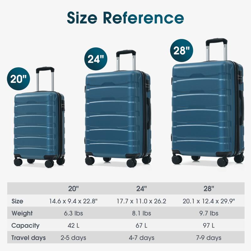 20" ABS Hardshell Carry on Luggage, Durable Expandable Travel Suitcase with Spinner Wheels and TSA Lock, for Both Men and Women