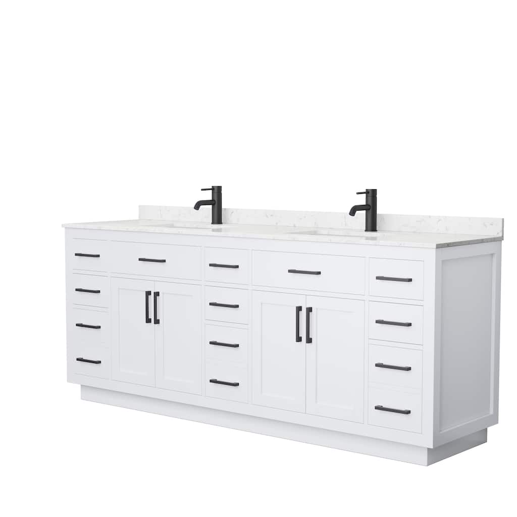 Beckett TK 84-inch Double Vanity, Cultured Marble Top