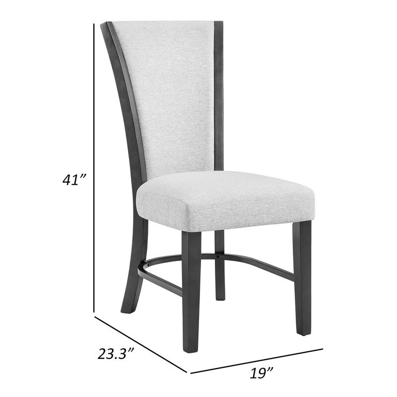 Brandon 23 Inch Side Chair, Set of 2, Wood Frame, Fabric Upholstery, White