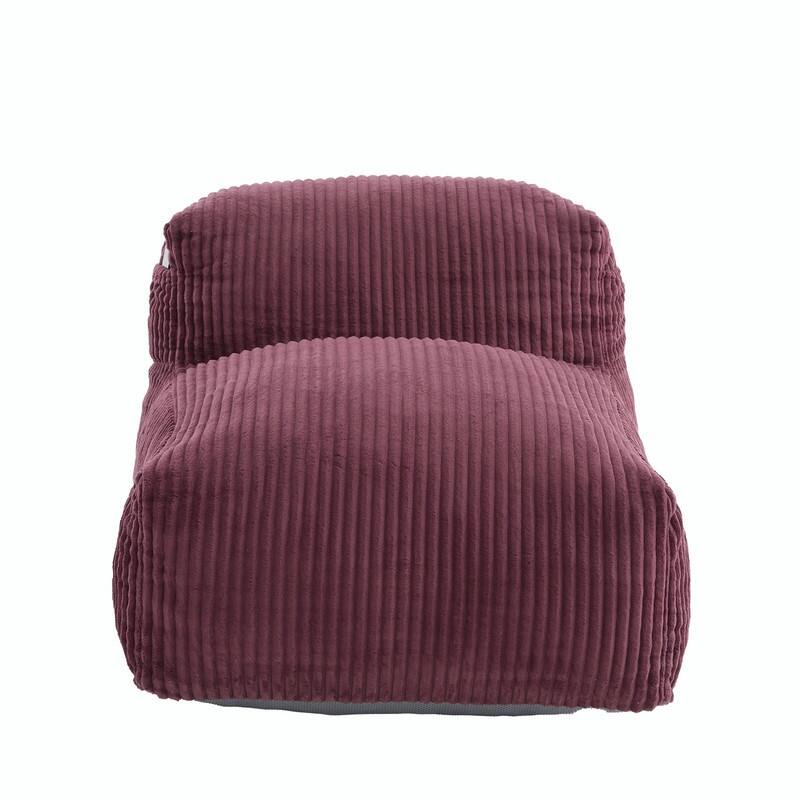 Large Memory Foam Bean Bag Chair for Adults, Corduroy Lounger Sofa with Ottoman