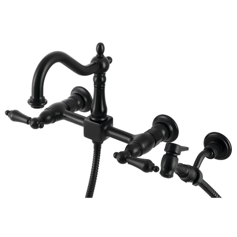 Kingston Brass Heritage 1.8 GPM Wall Mounted Bridge Kitchen Faucet -
