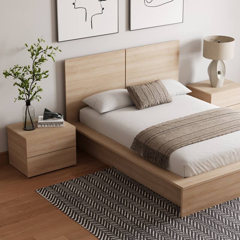 James 4-Piece Bedroom Set with Bed, Headboard, and 2 Nightstands