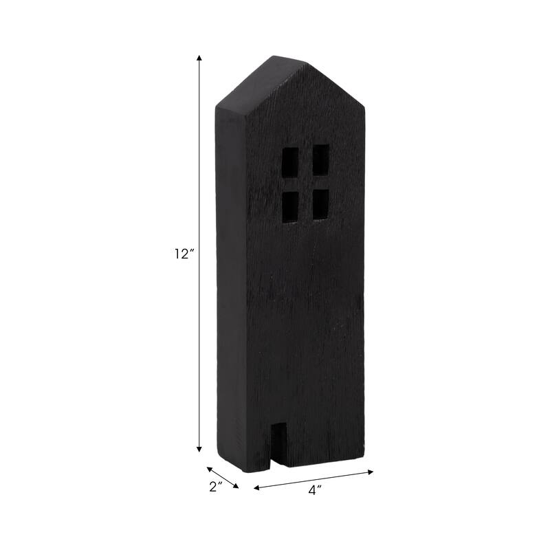 Wood House Sculpture Modern Decorative Object for Shelf Tabletop Decor