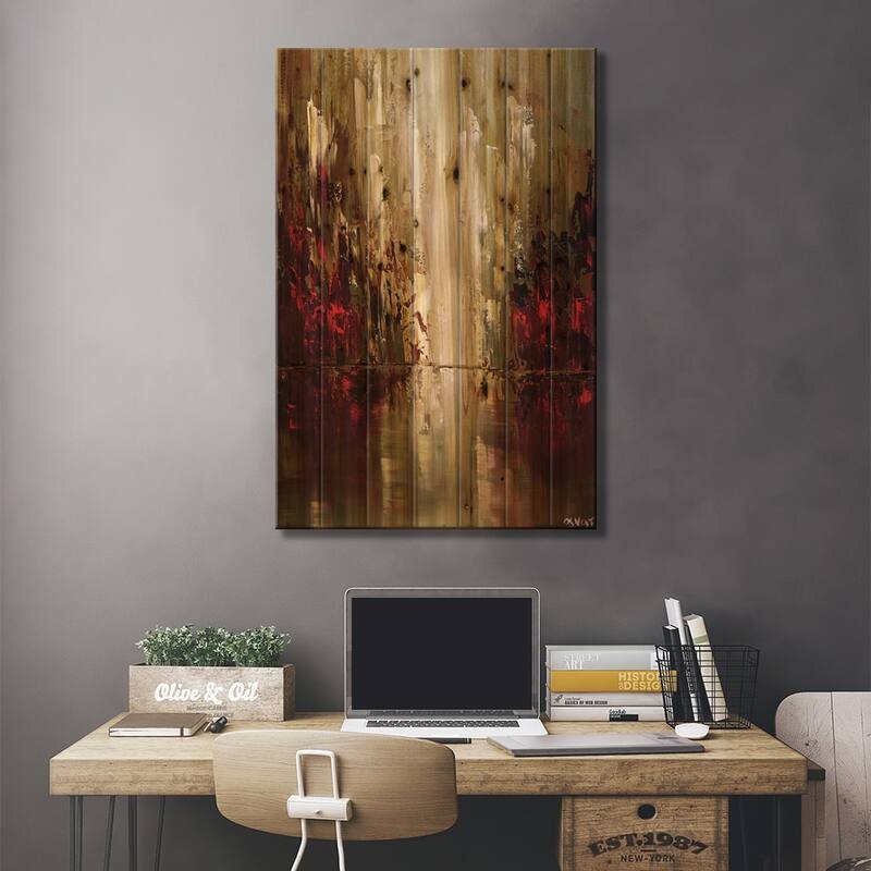 Skyscrapers Print On Wood by Osnat Tzadok - Multi-Color