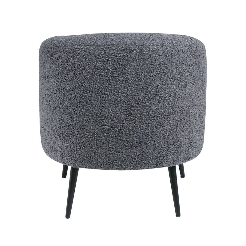 Hudson 26" Boucle Fabric Accent Chair - Black Finish Metal Legs