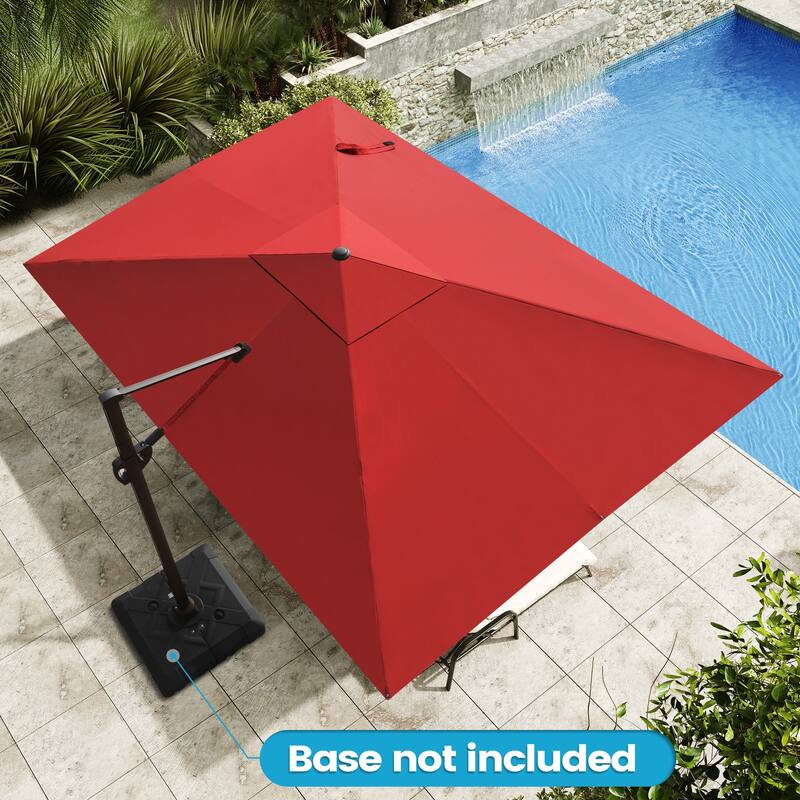 9 FT x 11.5 FT Outdoor Patio Cantilever-Offset Umbrella with Weighted Base
