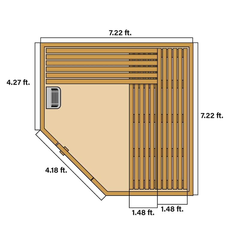 ALEKO 8 Person Canadian Cedar Wet Dry Outdoor Sauna with Asphalt Roof