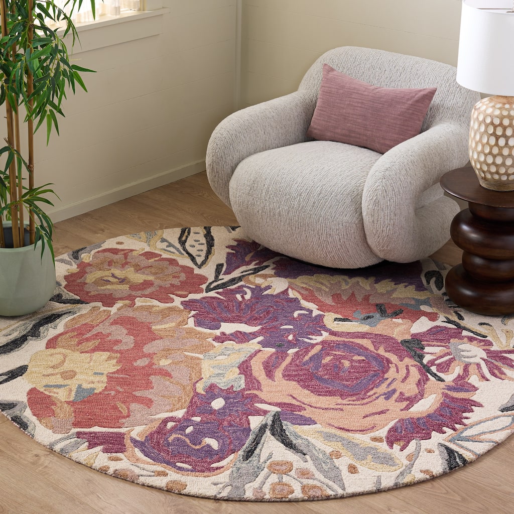 SAFAVIEH Handmade Jardin Siegrun Floral Wool Rug