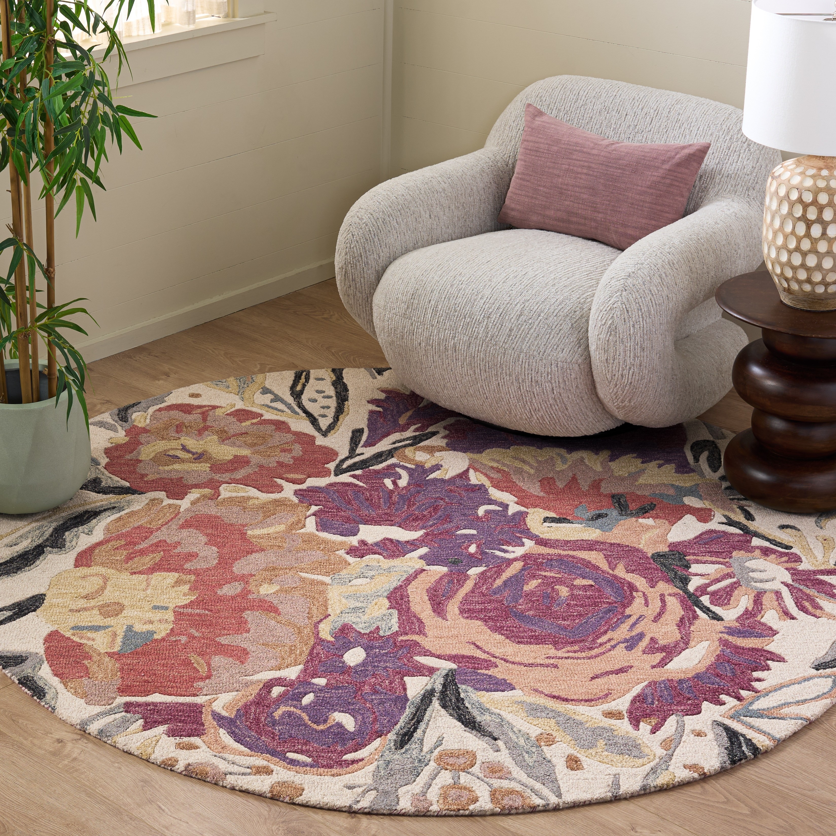 SAFAVIEH Handmade Jardin Siegrun Floral Wool Rug