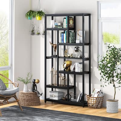 79 Inch Industrial Bookshelf, 7-Tier Vintage Bookcase for Home Office