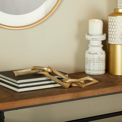 CosmoLiving by Cosmopolitan Gold Aluminum Metal Chain Decorative Sculpture