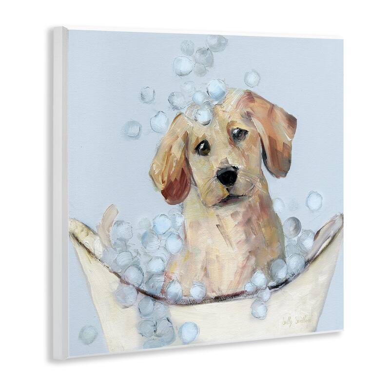 Stupell Bubble Bath Lab Puppy Wall Plaque Art Design By Sally Swatland