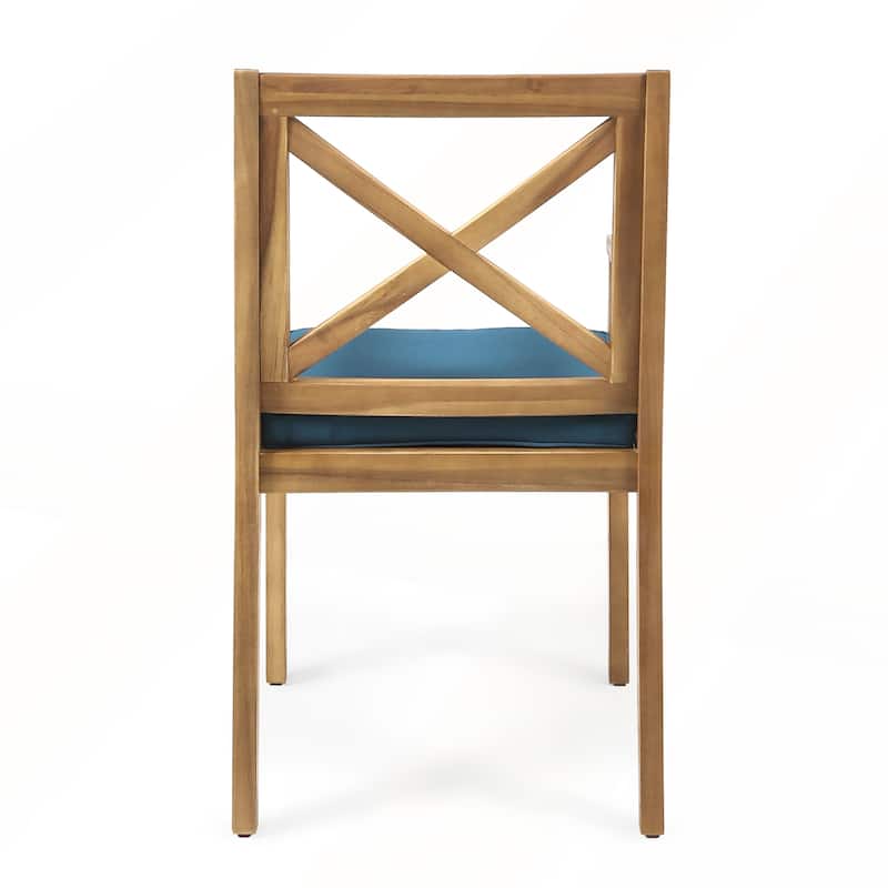 2pcs Dining Chair with with 2 Cushions for Backyard and Garden