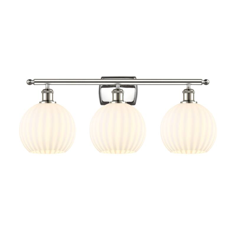 Innovations Lighting 516-3W-11-28-White Venetian-Bathroom Vanity Light - Polished Nickel / White Venetian