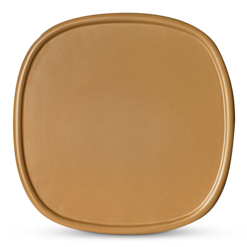 NADAAL STUDIOS Henric Outdoor Side Table, Pedestal Shape in Concrete Fiberglass, Small, Deep Yellow