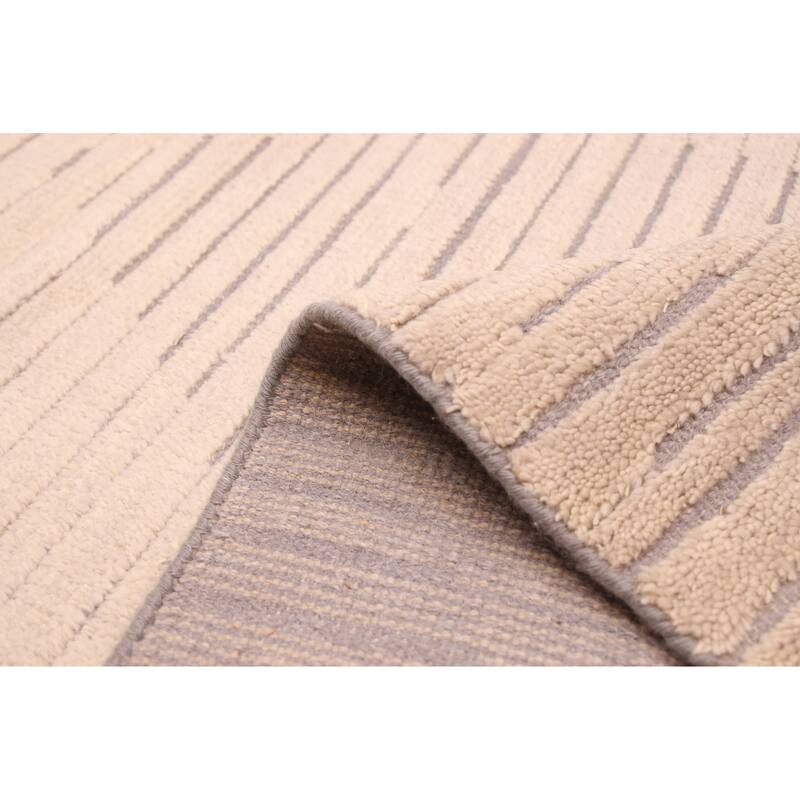 ECARPETGALLERY Hand-knotted Tangier Beige Wool Rug - 5'5 x 7'7