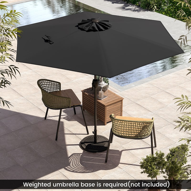 Polyester 7.5FT Patio Umbrella with Tilt, Crank and Vented Canopy