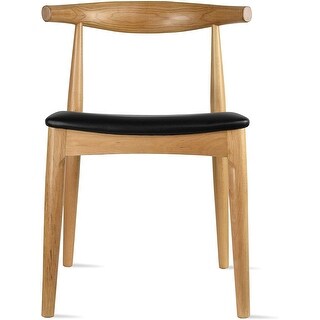 Shop 2xhome Natural Solid Real Wood Pu Leather Cushion Seat Wood Retro Dining Chairs No Arm Side Armless Desk Overstock 16687161