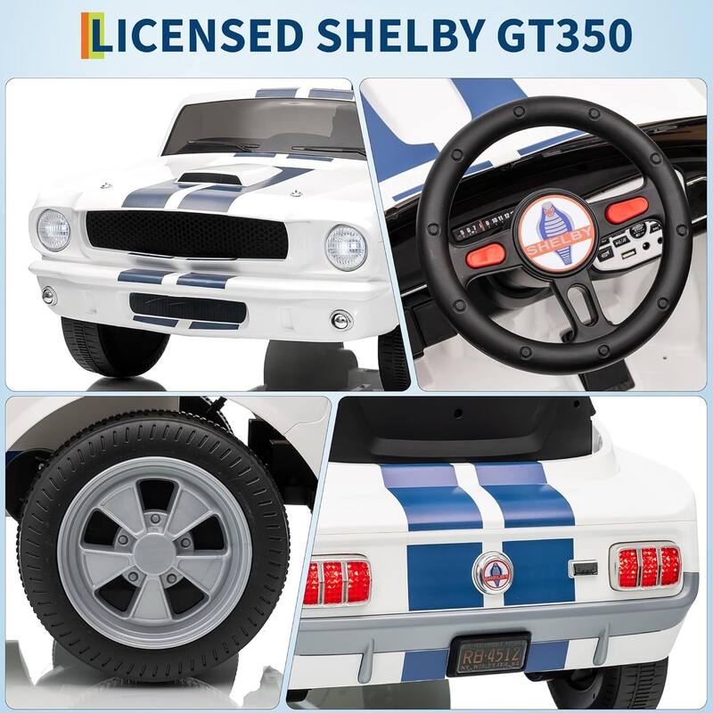 24V 2 Seater Ride on Licensed Shelby GT350 Ride on Toys for Kids Best Gift