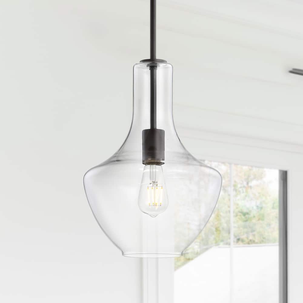 Bettina 1- Light Mid-Century Modern Iron/Glass LED Pendant, by JONATHAN Y