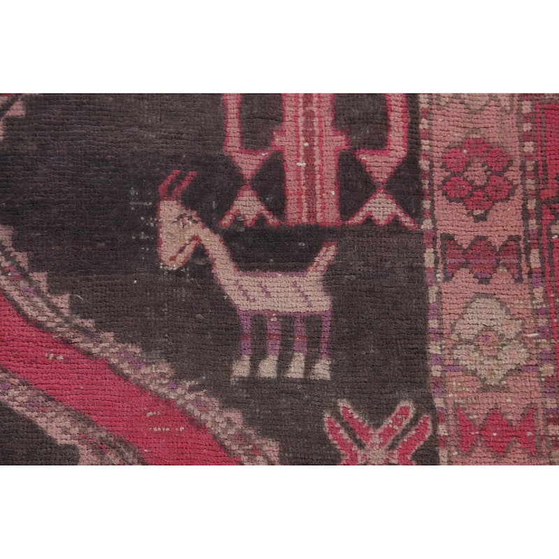 Over-Dyed Meshkin Persian Vintage Area Rug Handmade Wool Carpet - 5'2"x 9'4"
