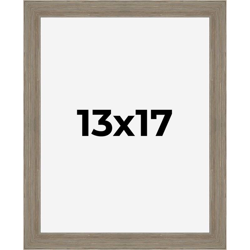 13x17 Grey Rustic Wide Barnwood Picture Frame - UV Acrylic, Foam Board Backing, Hanging Hardware